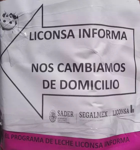 CAMBIAN DE DOMICILIO LA ENTREGA DEL PROGRAMA DE LECHE LICONSA 